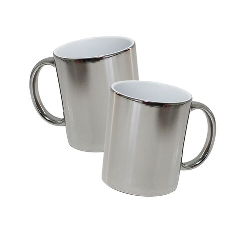 Pack de 36 unidades de Taza Rigba Para sublimacion 11oz Plateada Espejo