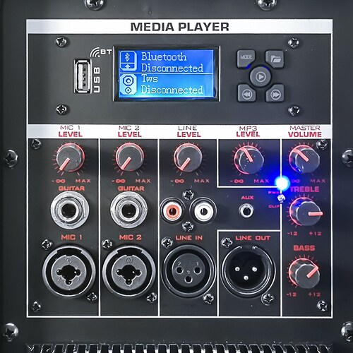 Kit de Bafles Profesionales de 15 Pulgadas Master con 36000 Watts de Potencia Musical PMPO con Bluetooth Conexion TWS Radio FM Lector USB y SD Salida para Bafle y Entrada de Microfono / MA-DUOSYSTEM