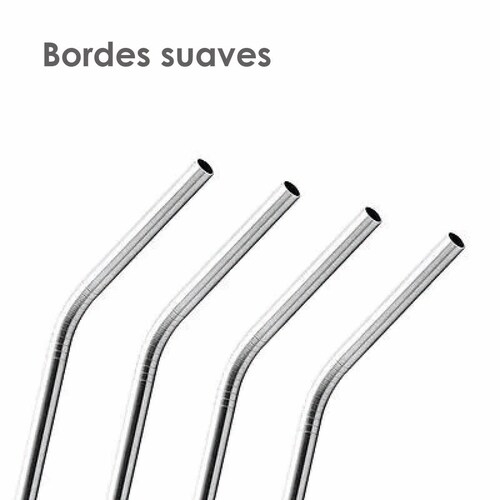 Paquete de 100 popotes de acero inoxidable reutilizables (mixtos)