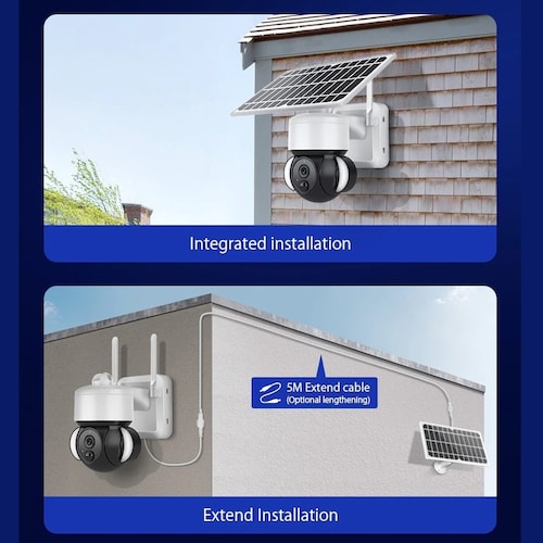 Camara de Seguridad Solar para Videovigilancia con 1080p 800 Lumen Panel Solar Microfono Vision Nocturna WiFi Sensor de Movimiento Resistente al Agua Almacena en Nube o Memoria SD / Master / IOT-CAMSOLTUYA