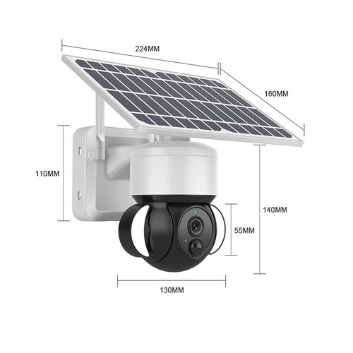 Camara de Seguridad Solar para Videovigilancia con 1080p 800 Lumen Panel Solar Microfono Vision Nocturna WiFi Sensor de Movimiento Resistente al Agua Almacena en Nube o Memoria SD / Master / IOT-CAMSOLTUYA