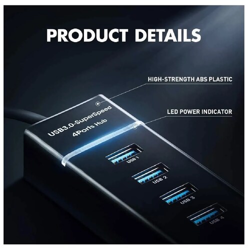 Hub Usb 3.0 4 Puertos Expansor Multi Para Laptop Pc 4 En 1