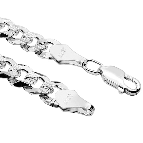 Esclava de plata 925 diamantado para hombre estilo barbada cubana, Incluye caja de regalo de la joyería
