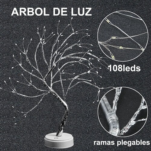 Lámpara LED en forma de árbol Gadgets&Fun con ramas ajustables RGB