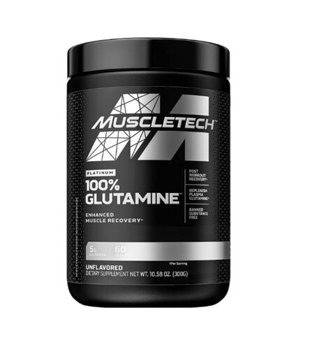 Glutamina platinum 60serv, sin sabor Muscletech 