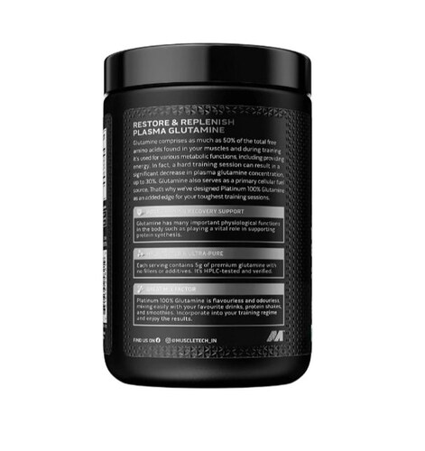 Glutamina platinum 60serv, sin sabor Muscletech 