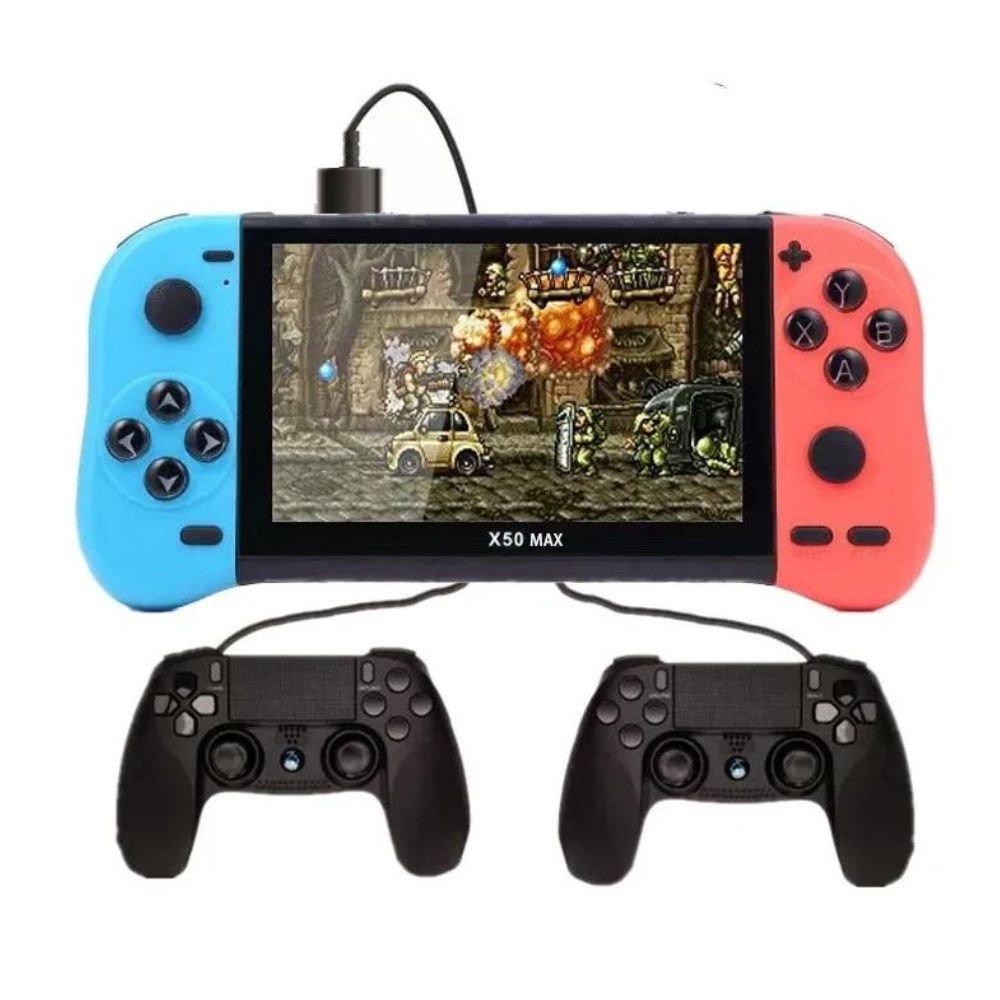 SALALIS Consola Portátil Con Joystick De 5.1 Pulgadas – 10 Emuladores, 8GB Interna, Reproducción Multimedia, Carga USB, Soporte De Juegos 8-128 Bits, Regalo Tecnológico