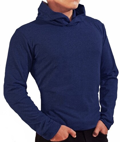 Playera Manga Larga Con Gorro Hombre, 5 Piezas, basica