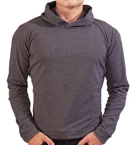 Playera Manga Larga Con Gorro Hombre, 5 Piezas, basica