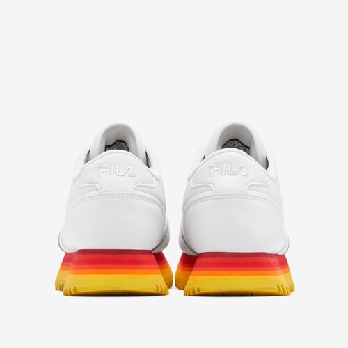 Tenis Fila Orbit Stripe Blanco Amarillo Rojo de Dama Original.