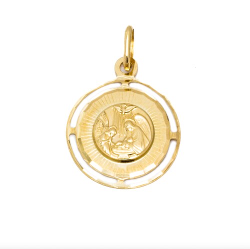 Medalla Bautizo Oro 14 Kilates.