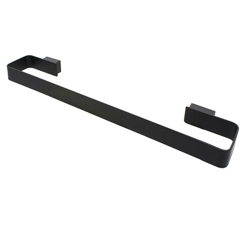  Juego De Baño 7 Pz Con Repisa Vidrio Templado Negro Cuadrado
