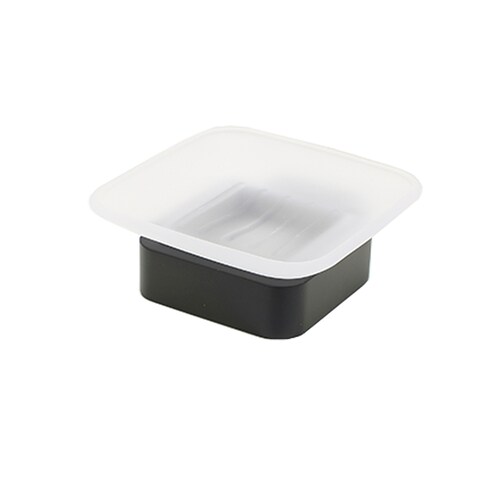  Juego De Baño 7 Pz Con Repisa Vidrio Templado Negro Cuadrado