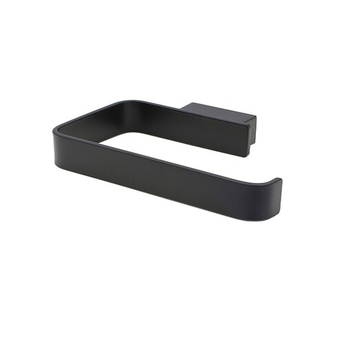  Juego De Baño 7 Pz Con Repisa Vidrio Templado Negro Cuadrado