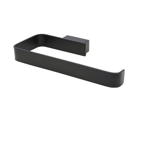  Juego De Baño 7 Pz Con Repisa Vidrio Templado Negro Cuadrado