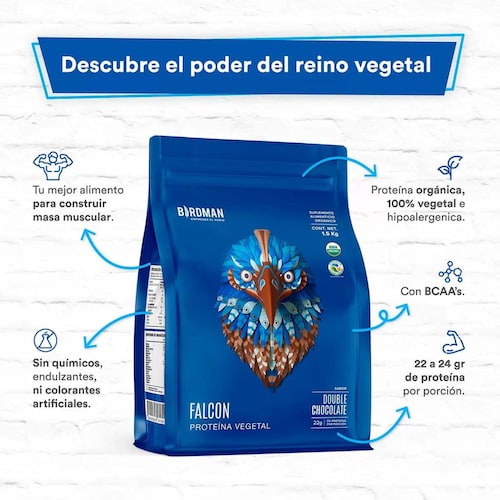 Proteína Orgánica Vegana Chocolate Birdman Falcon 1.5 Kg