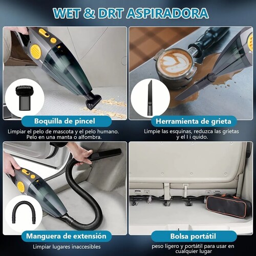 Aspiradora De Mano Portatil Para Automovil Y Hogar 9000 Pa