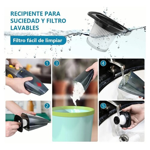Aspiradora De Mano Portatil Para Automovil Y Hogar 9000 Pa