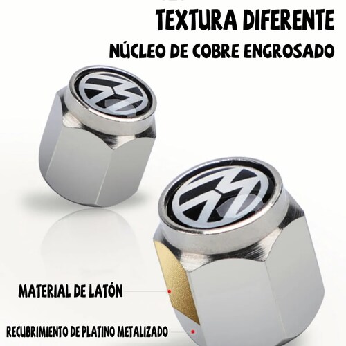 Kit Tapones Para Valvula Llanta Aire Volkswagen Antirrobo 4 Pzas