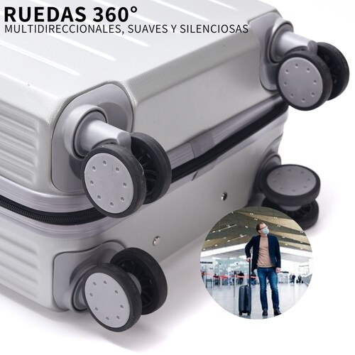 Set De 3 Maletas De Viaje Candado Llantas Alta Resistencia