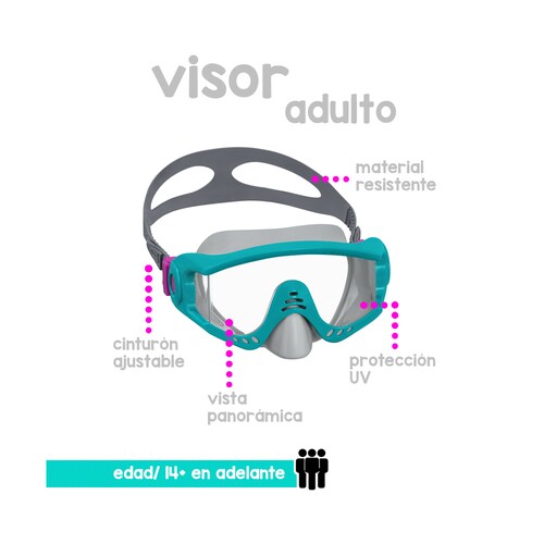 Goggles Visor Snorkel Bestway Multicolor Spark Wave 3 Pzas