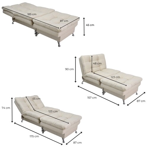 Sillón Reclinable con Reposapies Sofá Cama Moderno Lino Negro con Gris