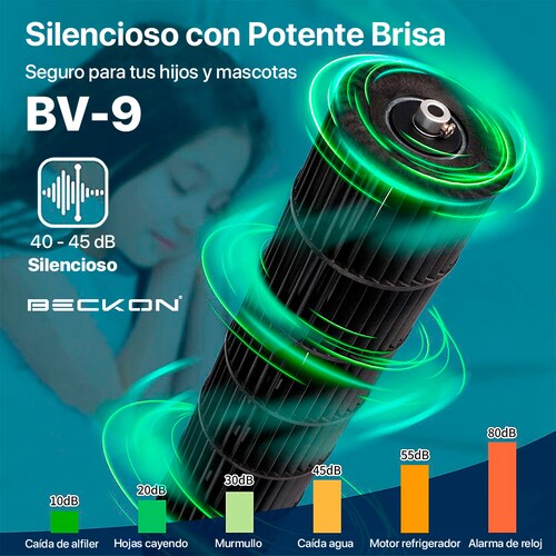 Ventilador de Torre con Control Remoto Oscilación 91.4 cm Beckon BV-9