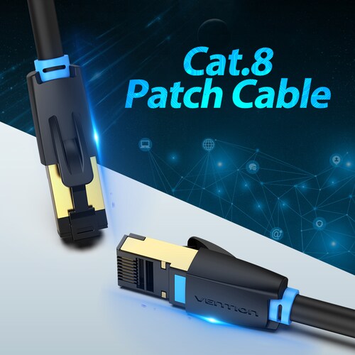 Cable Ethernet Vention Cat 8 Gigabit Reforzado Conector Rj45 1m