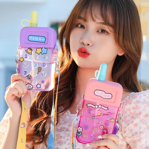 Termo Kawaii en Forma de Teléfono 300ML Moda Dama Niña