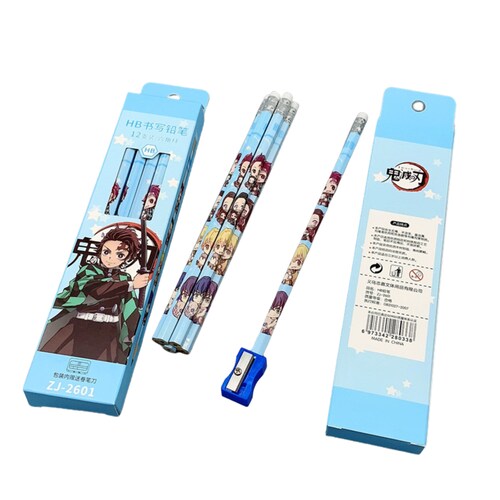 Paquete de 8 Lapices Lapiz Demons SLayer Papelería Escuela Moda Mujer Niño Niña Hombre