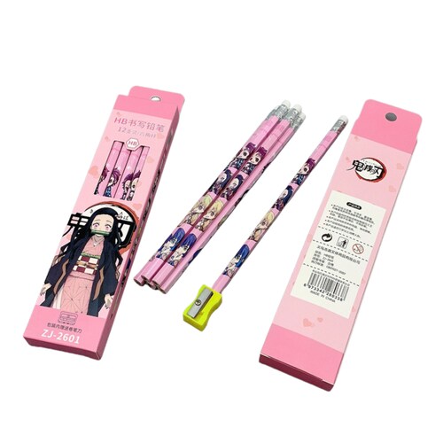 Paquete de 8 Lapices Lapiz Demons SLayer Papelería Escuela Moda Mujer Niño Niña Hombre