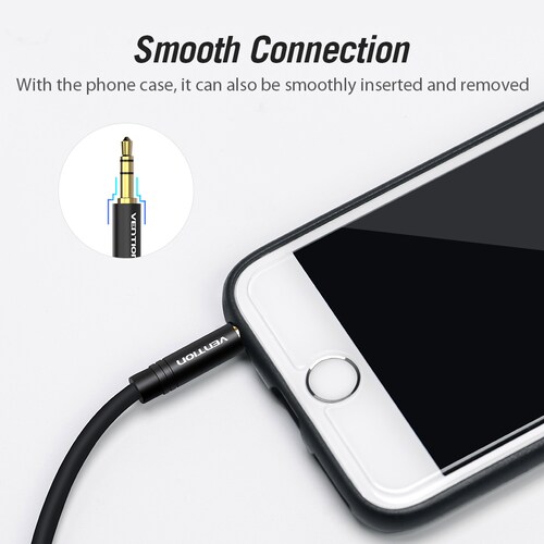 Cable de Audio Auxiliar Jack 3.5mm Vention Conector Codo con 90 1.5m