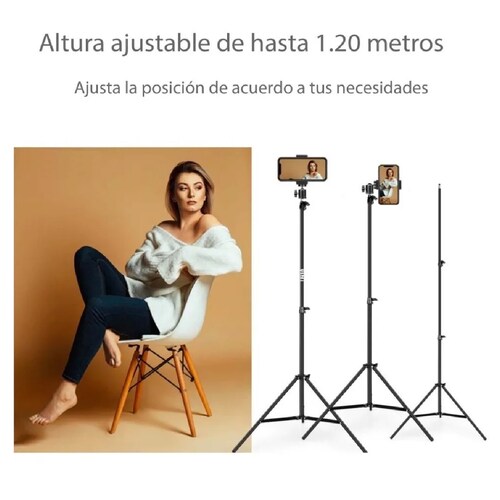 Tripie Metalico Grande 110 Cms Celular - Cámaras - 3 Niveles