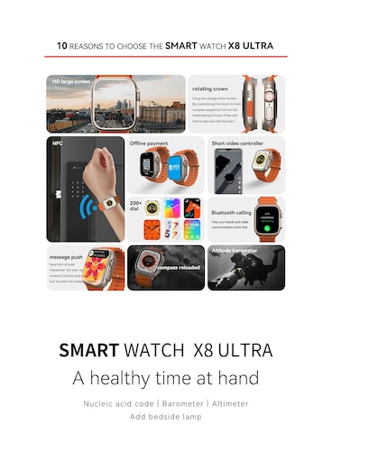 SmartWatch X8 ULTRA MAX Reloj inteligente Series 8 w&O ShopinistaMeta