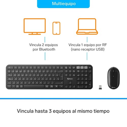Teclado Y Mouse Bluetooth Multiequipo COM-6300 Steren