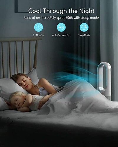 Ventilador sin aspas Meru, blanco/plata