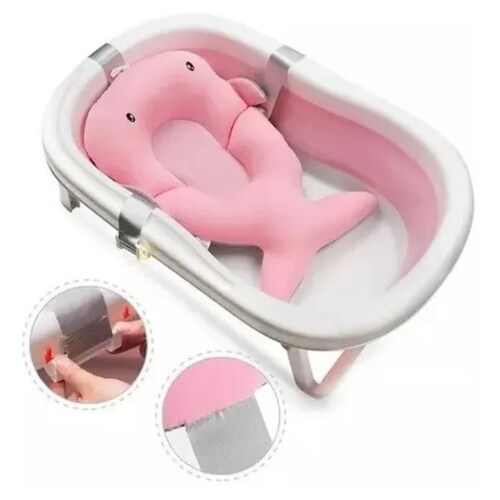 Cojín - ballena soporte de tina de bebé (Rosa)