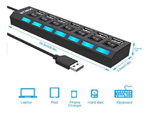 Multi Contacto Usb 7 Puertos Switch - Ports