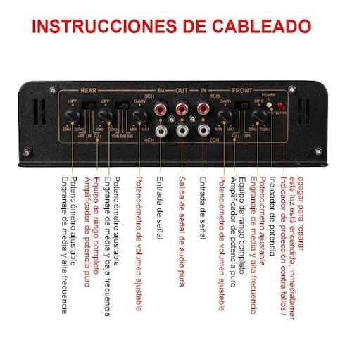 Amplificador Fuente Audiobahn 4500w 4 Canales Para Auto