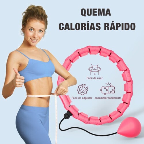 Aro Hula Hoop Entrenador Abdominal de Cintura Rosa