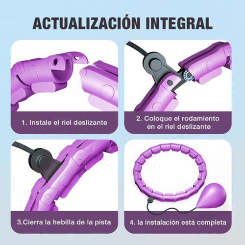 Aro Hula Hoop Entrenador Abdominal de Cintura Violeta