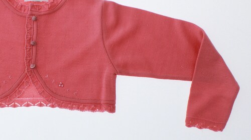 Sueter Niña Bolero Coral Tejido 3025 8 a 16 Años.