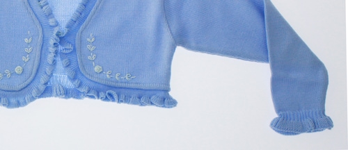 Sueter Niña Bolero Azul Cielo Tejido 3026 2 a 14 Años.