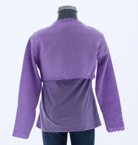 Sueter Niña Bolero Lila Tejido 3029 1 a 16 Años.