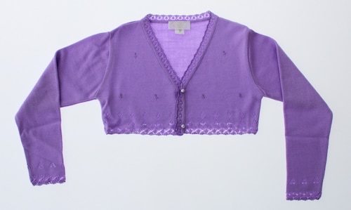Sueter Niña Bolero Lila Tejido 3029 1 a 16 Años.