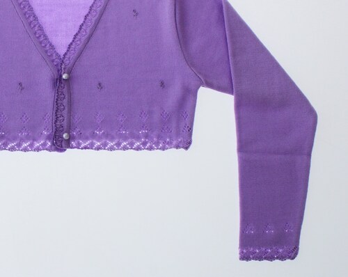 Sueter Niña Bolero Lila Tejido 3029 1 a 16 Años.