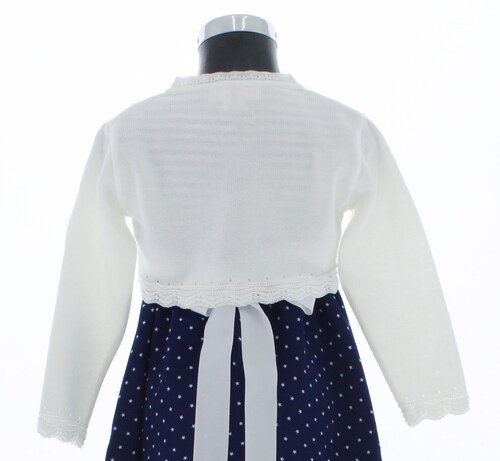 Sueter Niña Bolero Blanco Tejido 3030 1 a 10 Años.