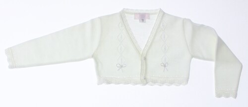 Sueter Niña Bolero Blanco Tejido 3030 1 a 10 Años.