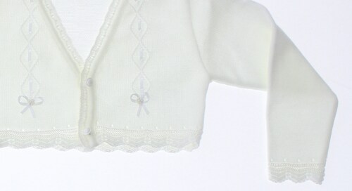 Sueter Niña Bolero Blanco Tejido 3030 1 a 10 Años.