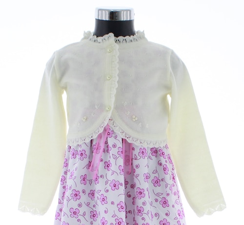 Sueter Niña Bolero Beige Claro Tejido 3036 1 a 16 Años.